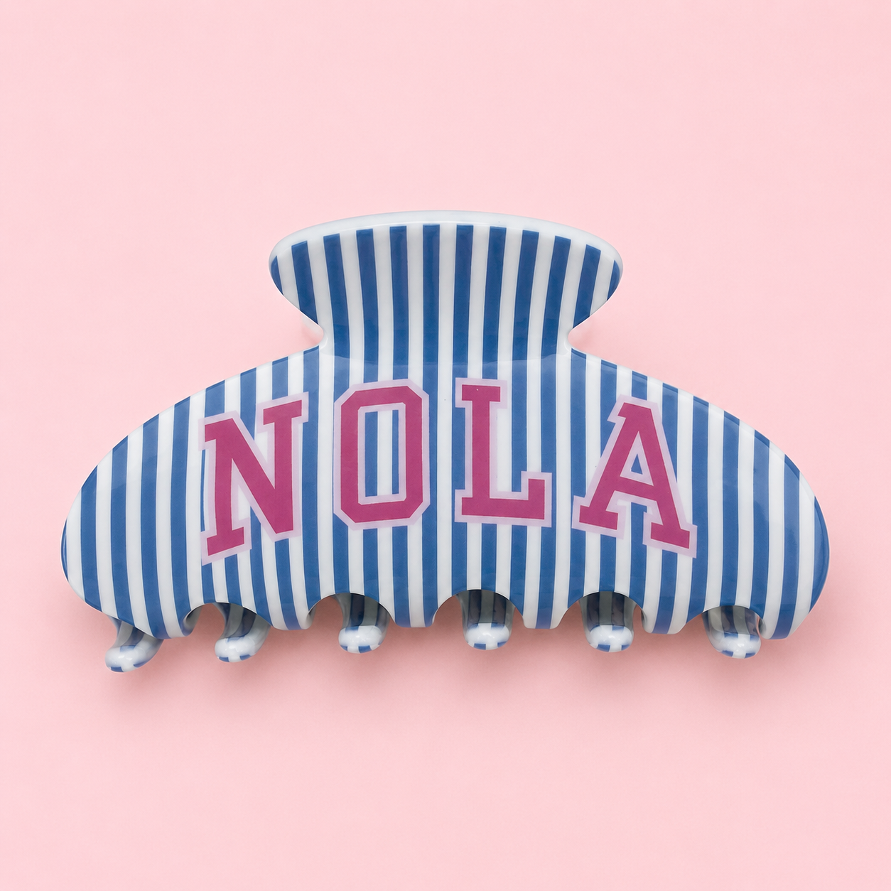 Nola Seersucker Claw Clip