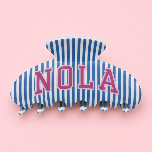 Nola Seersucker Claw Clip