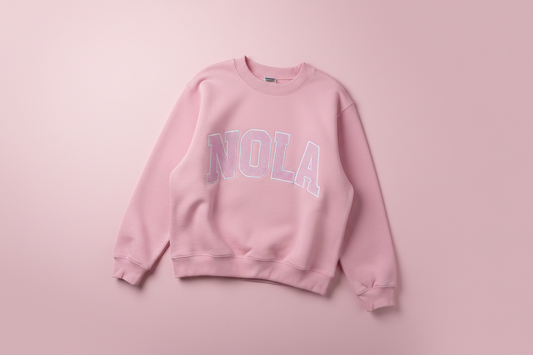 Pink Nola Seersucker Mock Neck