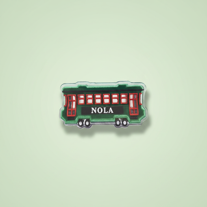 NOLA Streetcar Sticker Flat Lay