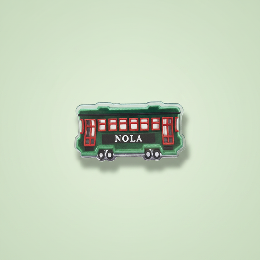 NOLA Streetcar Sticker Flat Lay