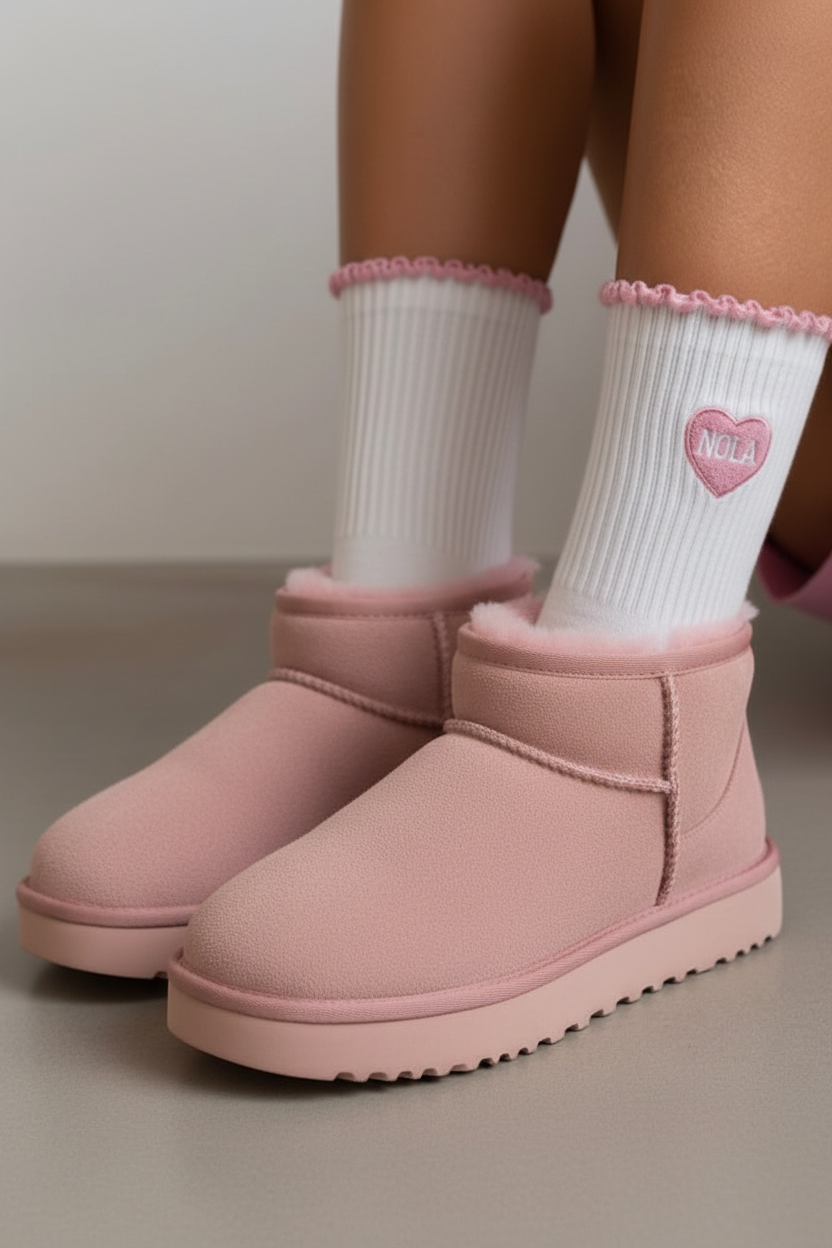 Pink UGG Style Boot with NOLA Socks